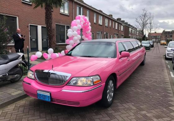 Roze lincoln limousine